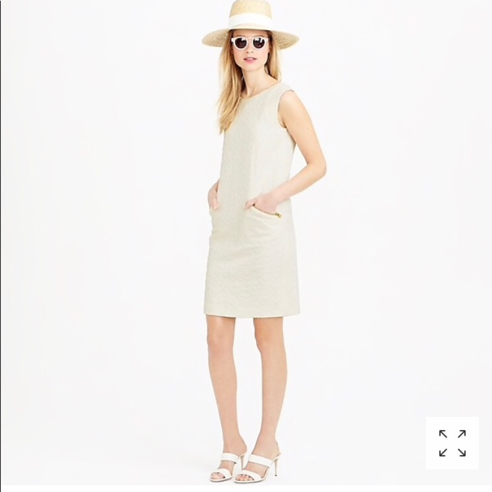 Jacquard zip-pocket shift dress